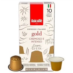 Capsule caffè Gold Italcaffè in alluminio 10x5g Nespresso compatibili| Espresso Italiano