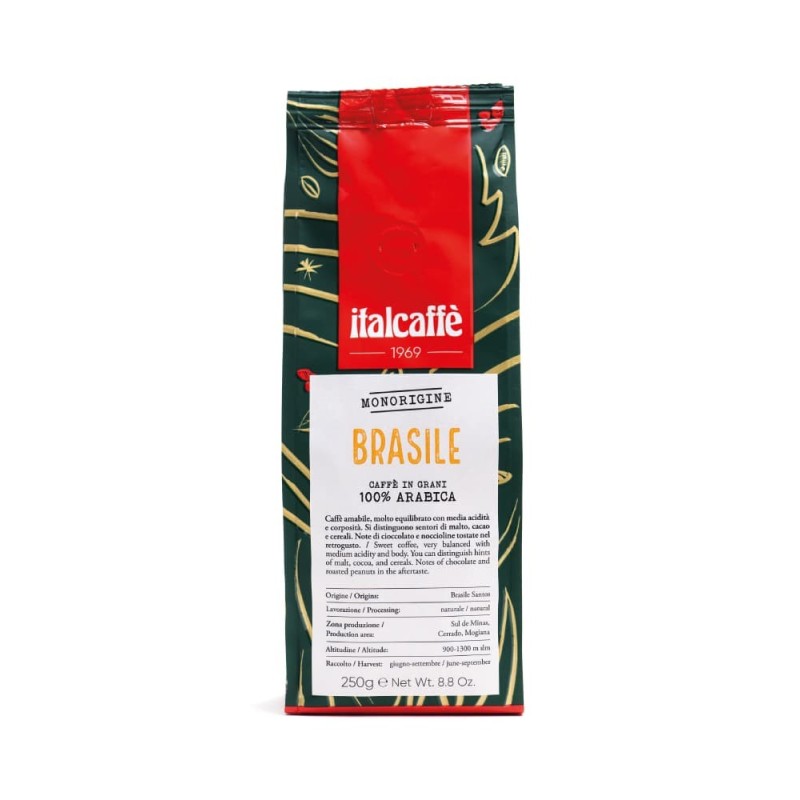 Café en grain Brésil Santos Italcaffè Espresso Arabica 250g