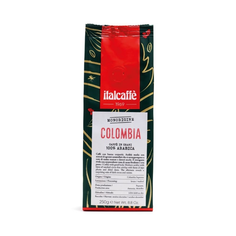 Café en Grains 100% Arabica Colombie Supremo Italcaffè Espresso 250g