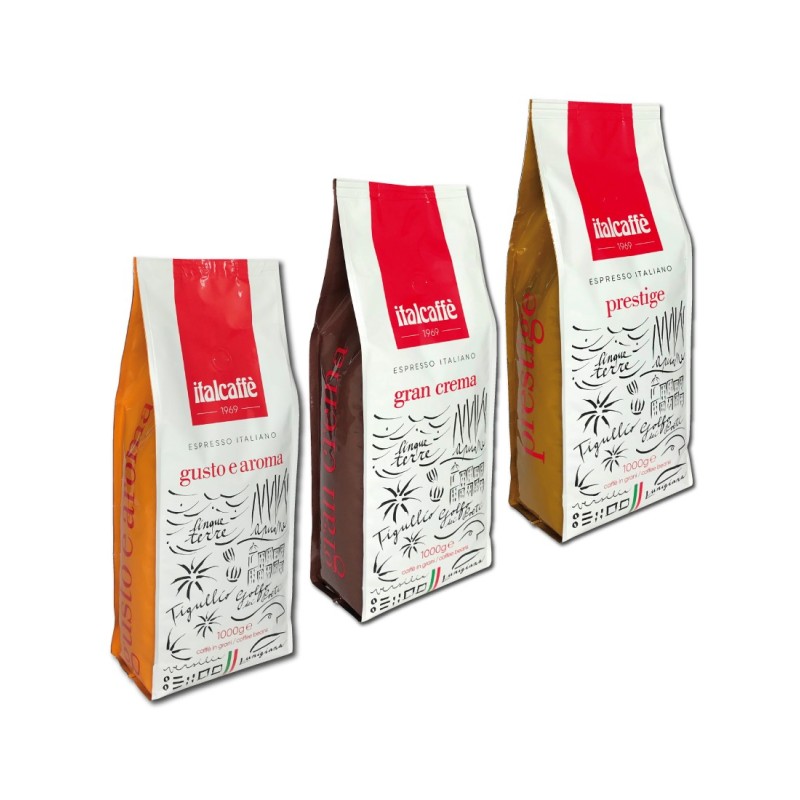 Café en grains Expresso Italcaffè TRIS SUPER BAR 3 x 1kg Espresso - It Café en grains Expresso Italcaffè TRIS SUPER BAR 3 x 1kg Espresso - It