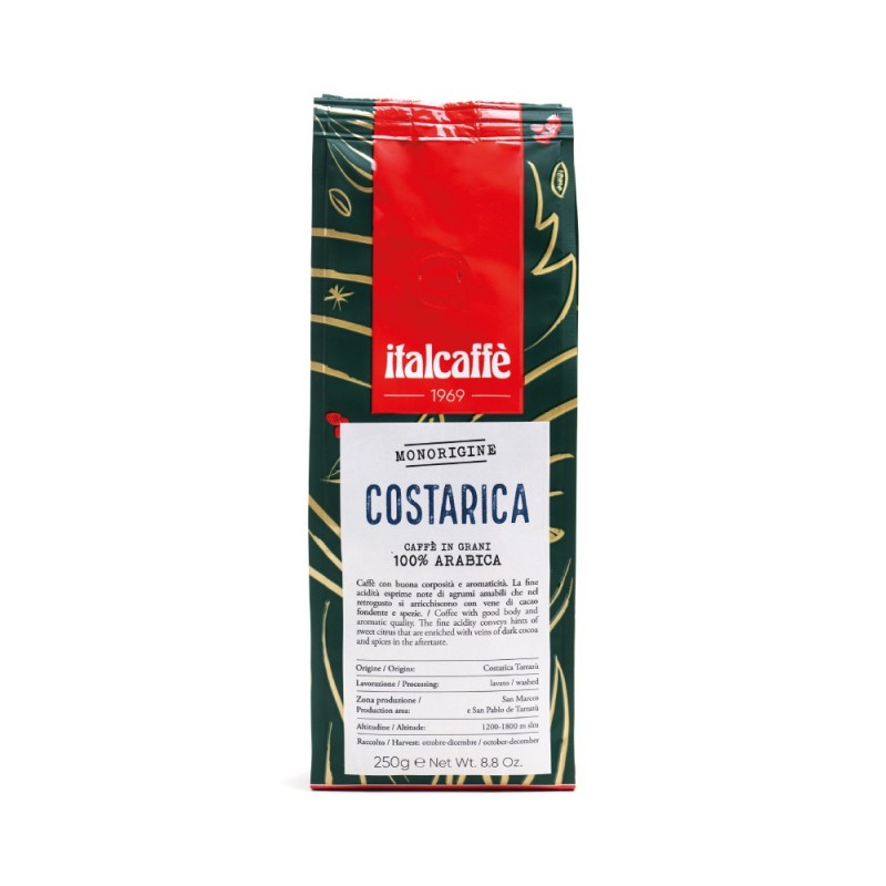 Caffè in grani arabica Costarica Tarrazu 250 g Italcaffè Espresso